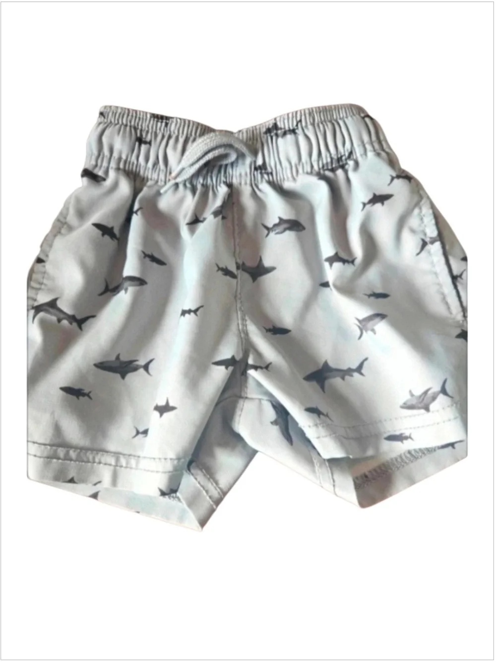 OshKosh B'gosh Swim Trunks Grey W Sharks-Size 2T